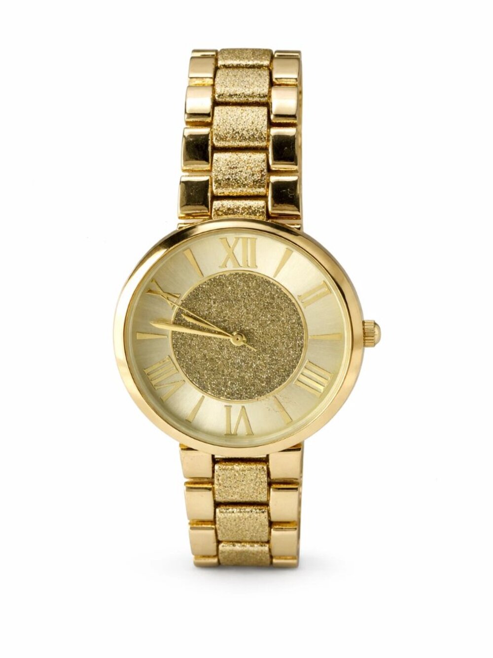 INC International Concepts Womens Glitter Gold-Tone Bracelet Watch